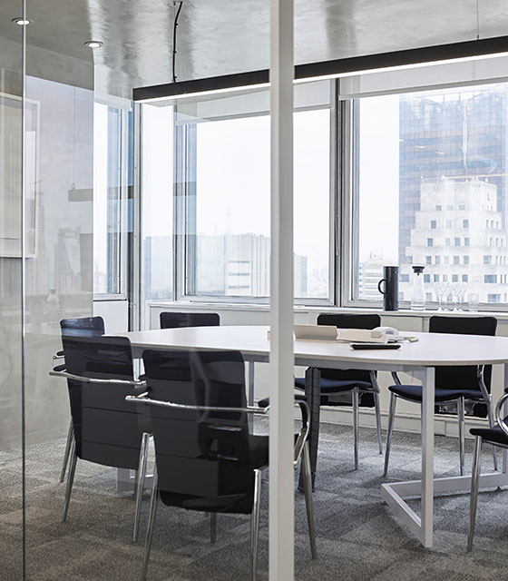 Business and Corporate - modern clean office space with city view