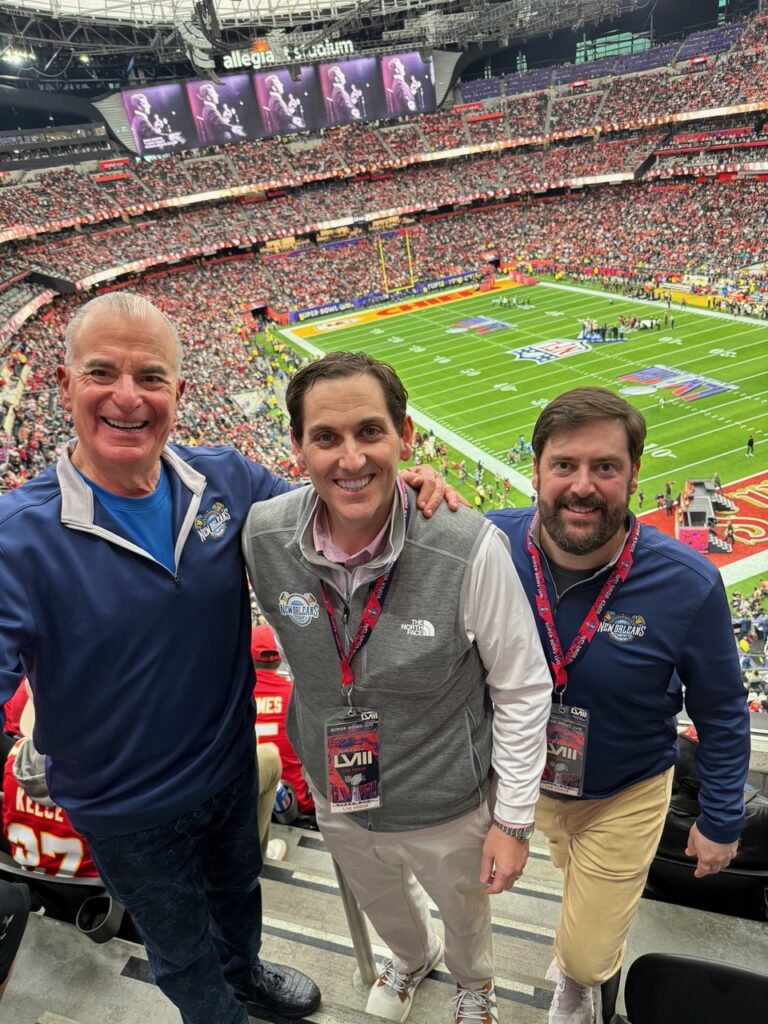 New Orleans law firm, Chehardy Sherman Williams' Founding Partner and business attorney, David Sherman, at Super Bowl LVII